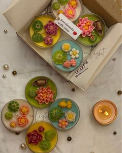 Handcrafted Lotus Scented Candles set of 4