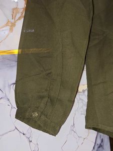 brand new Chic Olive Green Tie-Neck Blouse