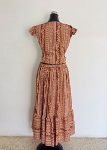 Boho Printed Crop Top &amp; Skirt Set