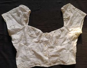 White Broderie Anglaise Blouse