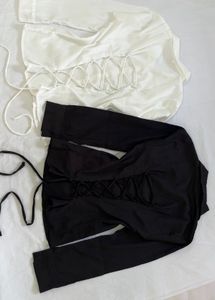 Lace-Up Back Shirt Combo