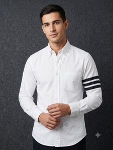 THOM BROWNE White Button Down Shirt