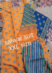 Orange Kurta Set with Blue Dupatta