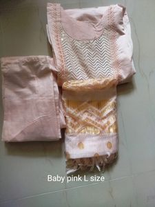 Cotton Silk Kurta Set With Dupatta L , Xl