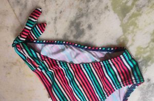 Colorful Striped Tie-Side Bikini Bottoms