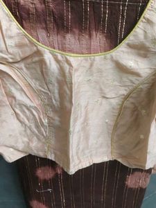 Elegant Brown &amp; Pink Ombre Saree with blouse