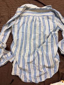 Blue Striped Long Sleeve Top