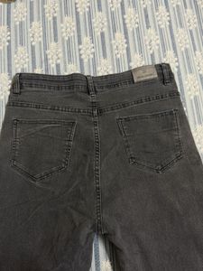 Women's Grey Wide Leg Jeans