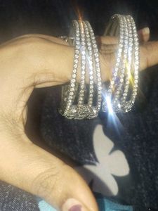 Sparkling Rhinestone Bangle Set
