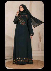 Dark Grey Floral Stone Work Nida Fabric Naqab with
