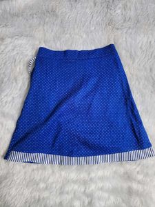 Cute Blue Polka Dot Skirt Set