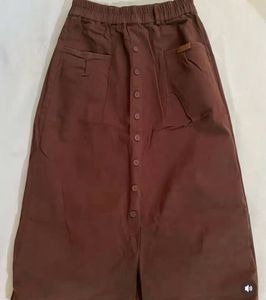 Brown Button-Down Midi Skirt