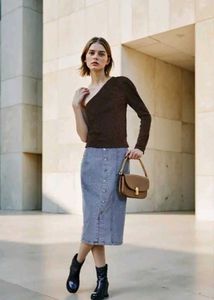 Shein Party One Shoulder Puff Sleeve Chic Top🤎