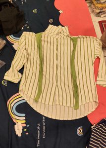 Striped Button-Down Shirt Top