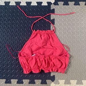 Bershka Vibrant Pink Halter Neck Crop Top ⭐️