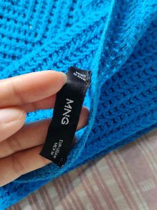 Mango - Blue Crocheted Halter Top