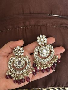 Elegant Kundan Chandbali Earrings