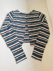 Striped Cropped Cardigan