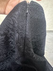Embroidered Black Short Skirt