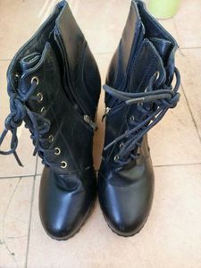 Black Ankle Boots with Laces