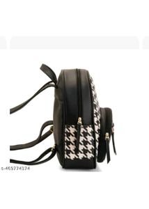 Stylish Black Houndstooth Backpack