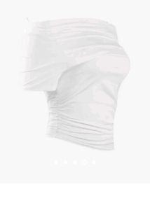 White Ruched Crop Top