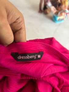 Fuchsia Textured Spaghetti Strap Dress
