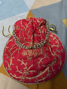brand new Red & Gold Embroidered Potli Bag