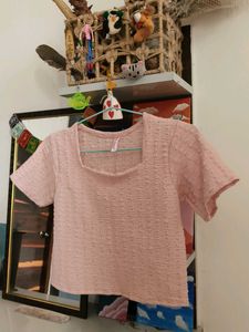 Peace Textured Square Neck Top