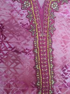 Pink Embellished Kurta Set with Dupatta