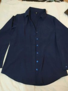 Classic Navy Blue Button-Up Shirt