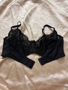 Elegant Black Embroidered Bra