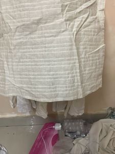 Embroidered Cotton Kurta with layered lehenga