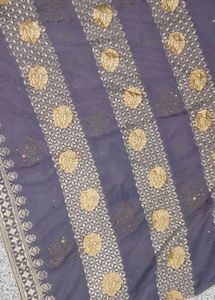 Elegant Grey Kurta Set with Gold Embroidery