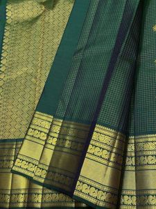 Elegant Green &amp; Gold Silk Saree