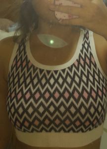 Chic Diamond Pattern Knit Tank Top