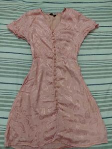 Dusty Rose Paisley Button-Down Dress