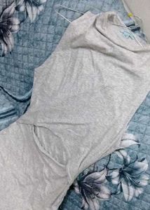 Grey Cut-Out Midi Dress