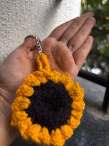 Handmade Crochet Sunflower Keychain 🌻🎀