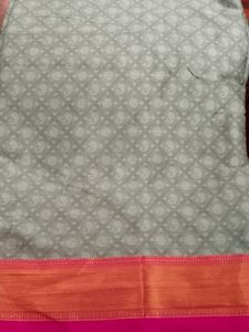 Beautiful Sea Green Saree With  Jacquard Blouse
