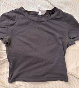 Grey Cropped T-Shirt