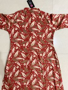 Elegant Leaf Print Kurta Pant Set