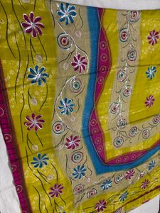 Vibrant Sequin Floral Saree with Blouse