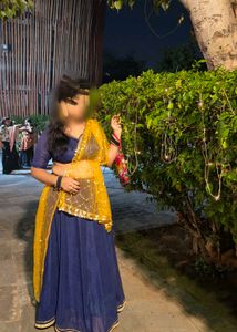 Beautiful Navy Blue & Yellow Lehenga Choli