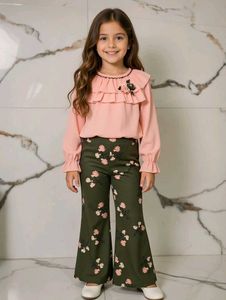 Girls' Outfit - Top & Floral Pants