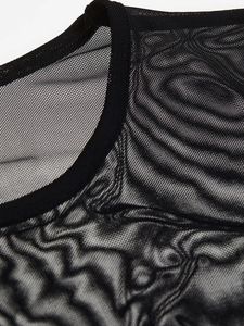 Sheer Mesh Ruched Mini Dress