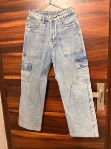 Light Wash Cargo Jeans