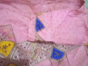 jaddiji work Pink Embroidered Kurta Set Dupat