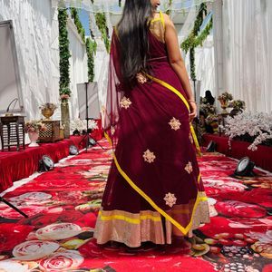 Elegant Maroon Anarkali Suit