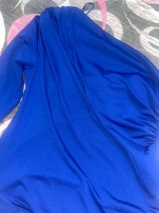 Royal Blue One Shoulder Ruched Bodysuit